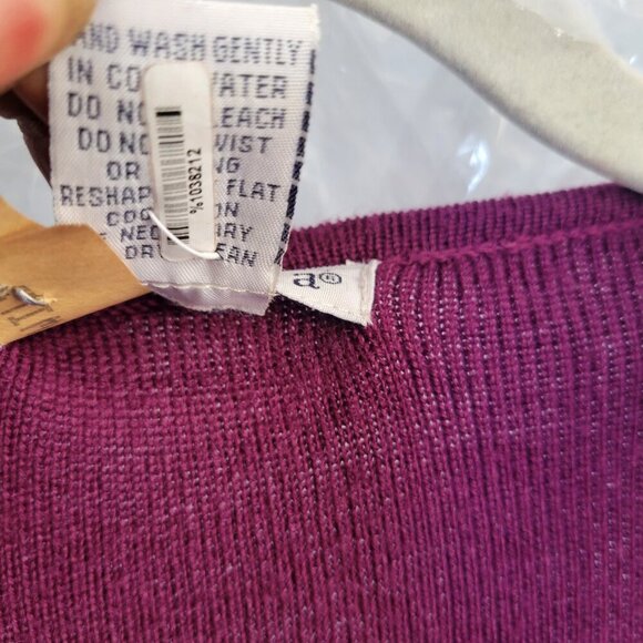 Rosanna Long Open Front Belted Purple Duster/Cardigan (Size: L) - Picture 7 of 14